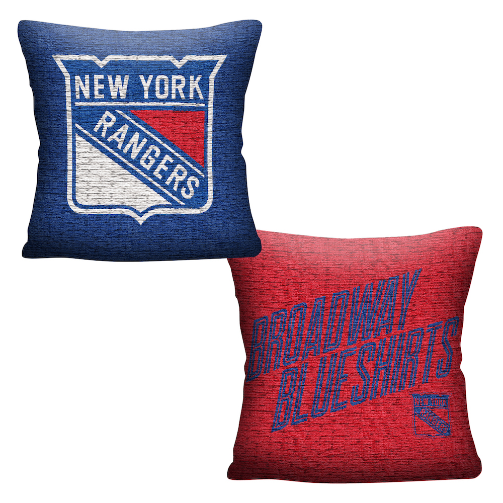 New York Rangers Double Sided INVERT Woven Pillow