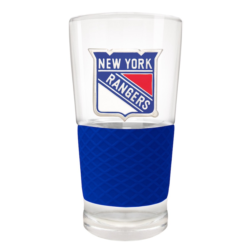 New York Rangers 22 oz Pilsner Glass with Silicone Grip