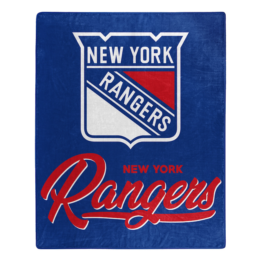 New York Rangers Plush Fleece Raschel Blanket 50 x 60