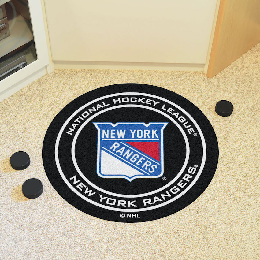 New York Rangers Round Hockey Puck Mat