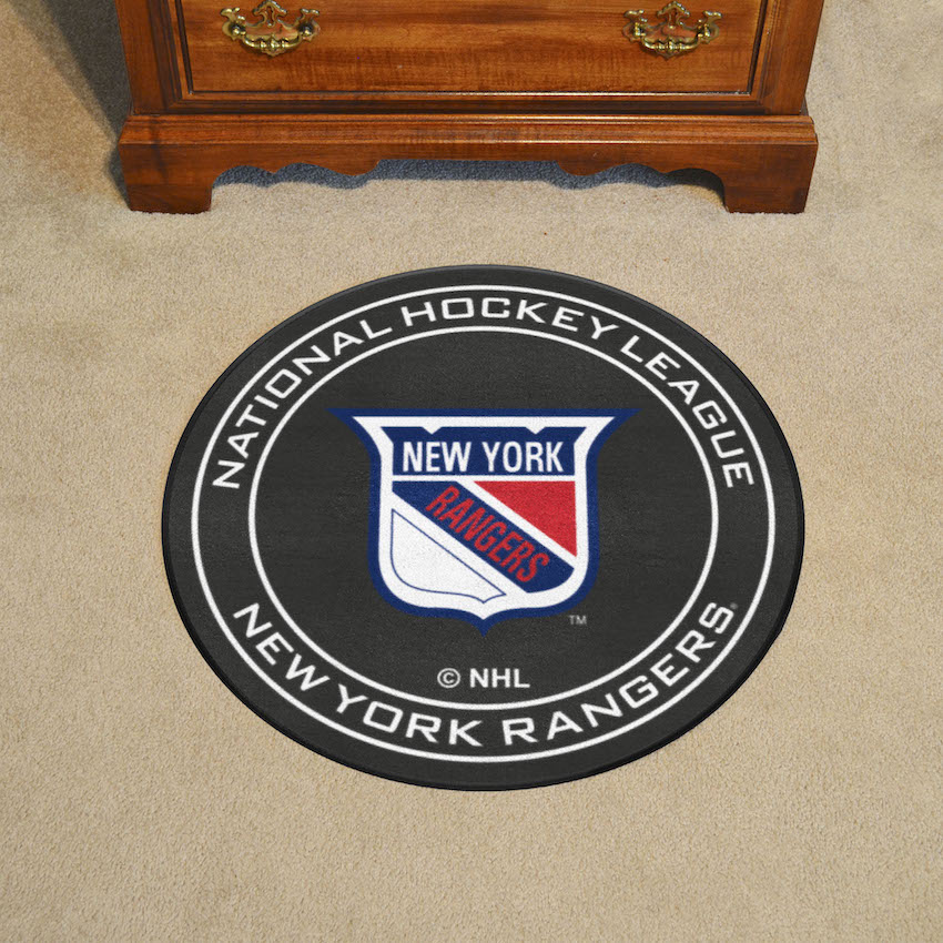 New York Rangers Vintage Puck Mat - Throwback Logo