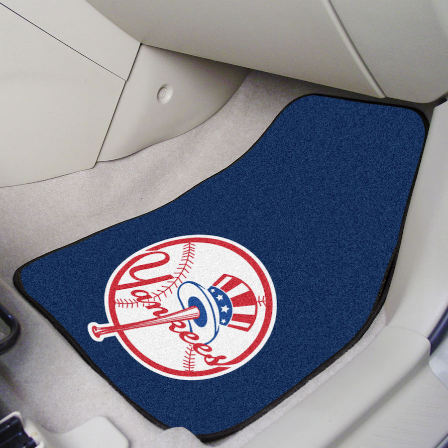 New York Yankees ALT LOGO Car Floor Mats 18 x 27 Carpeted-Pair