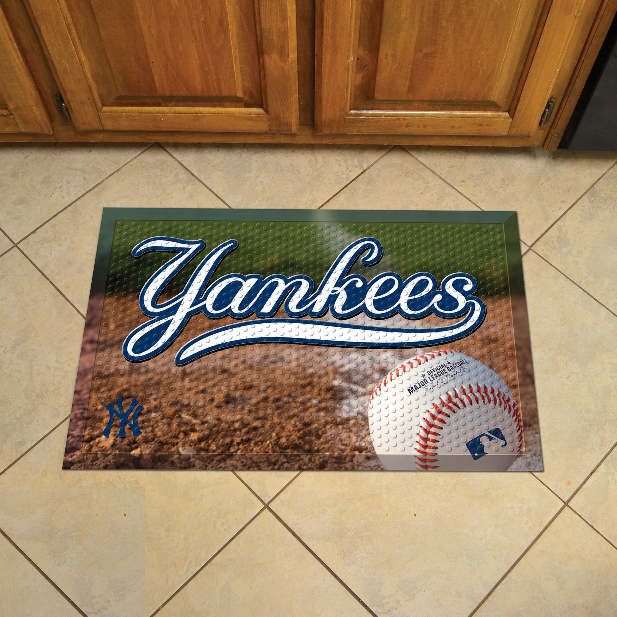 New York Yankees Ball Style SCRAPER Door Mat