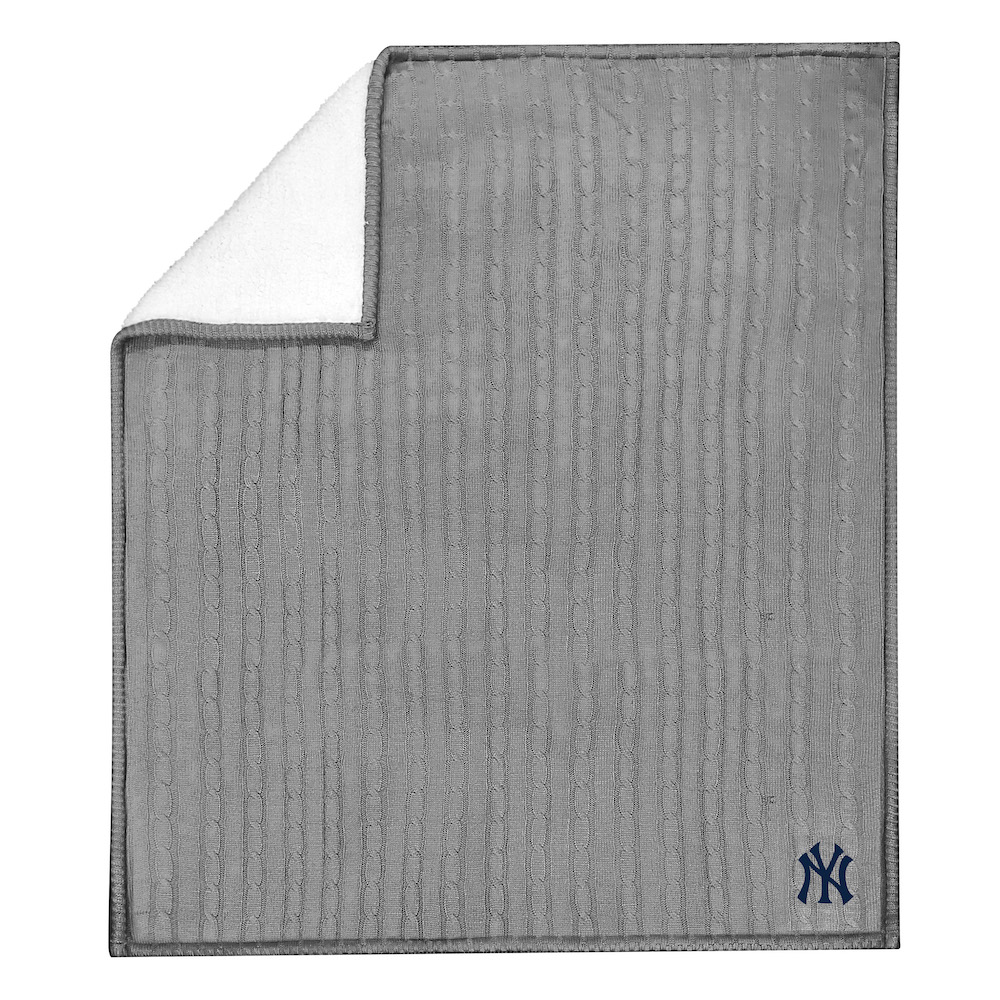 New York Yankees Knit Sweater Throw Blanket