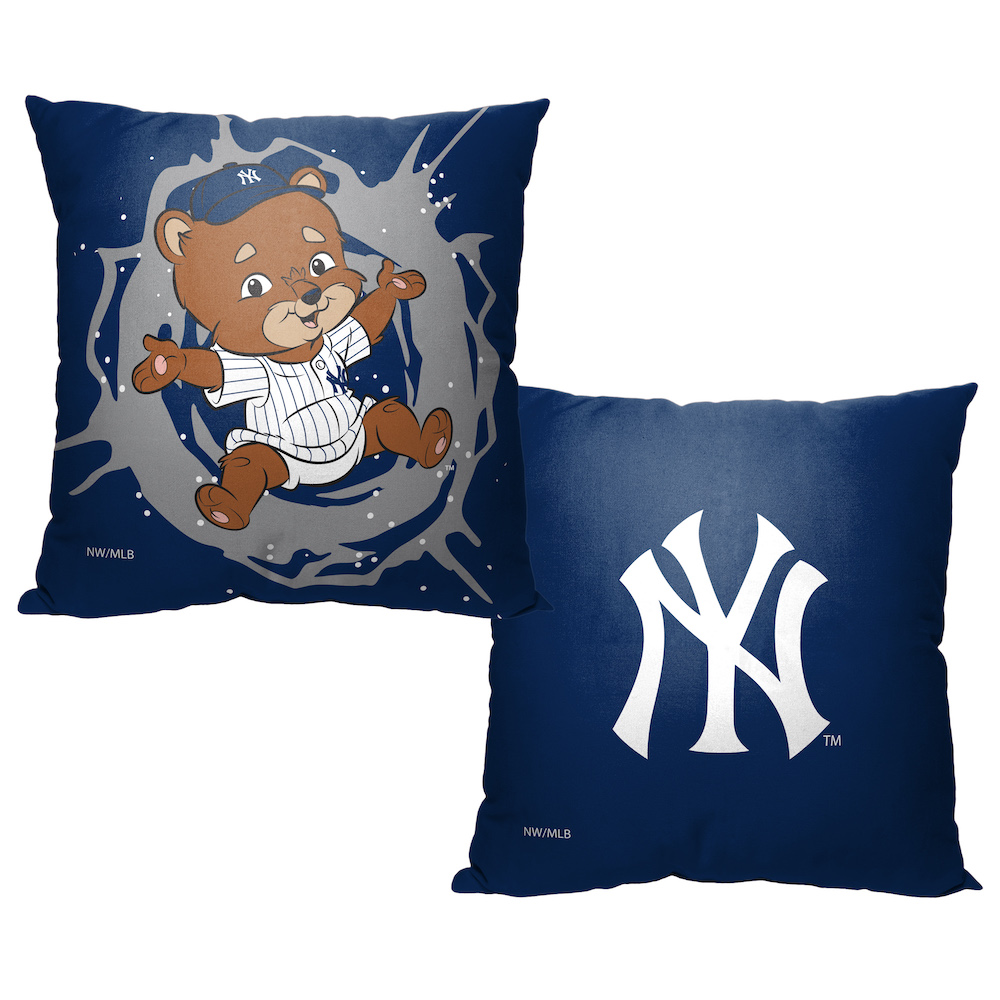 New York Yankees MASCOT Decorative Throw Pillow 18 x 18 inch