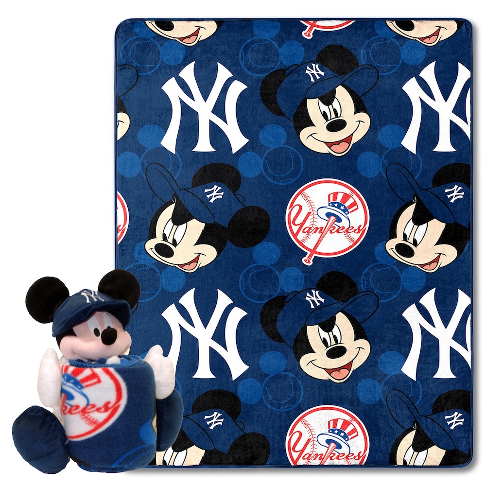 New York Yankees Disney Mickey Mouse Hugger and Silk Blanket Set