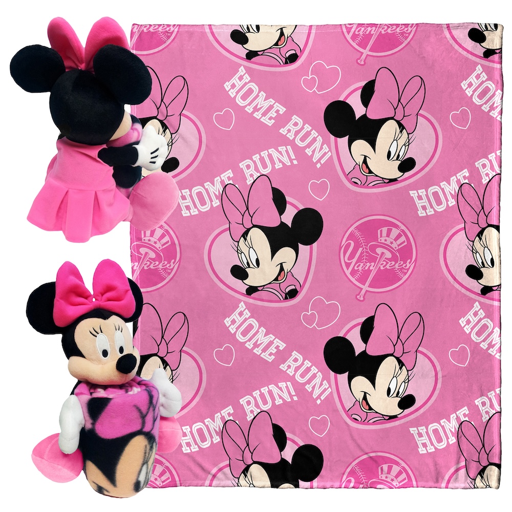 New York Yankees Disney Minnie Mouse Hugger and Silk Blanket Set