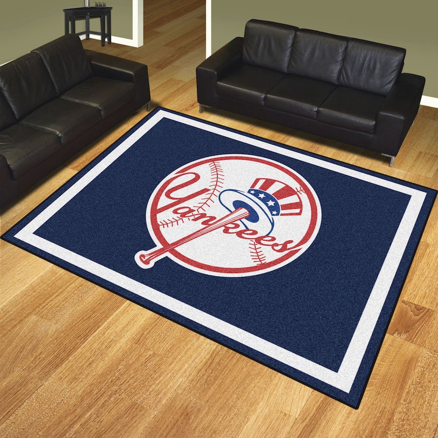 New York Yankees Top Hat Ultra Plush 8x10 Area Rug