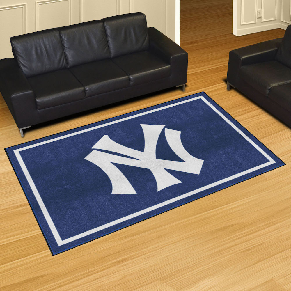 New York Yankees MLBCC Vintage 5x8 Area Rug Throwback Logo