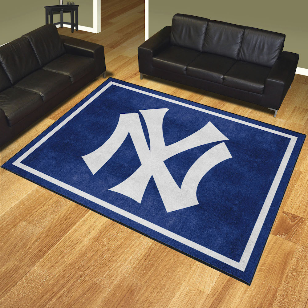 New York Yankees MLBCC Vintage Ultra Plush 8x10 Area Rug Throwback Logo