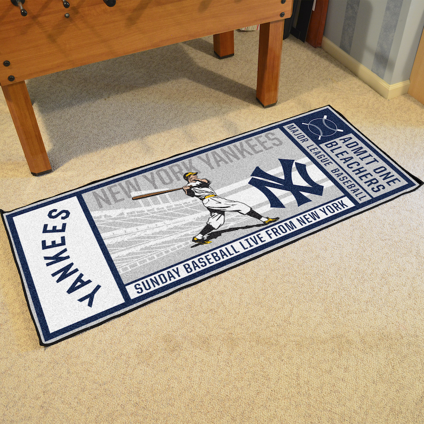 New York Yankees MLBCC Vintage 30 x 72 Game Ticket Carpet Runner