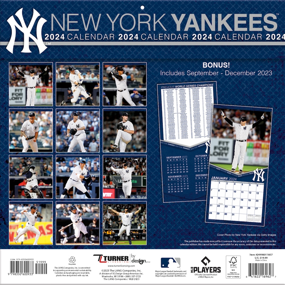 New York Yankees 2025 MLB Mini Wall Calendar