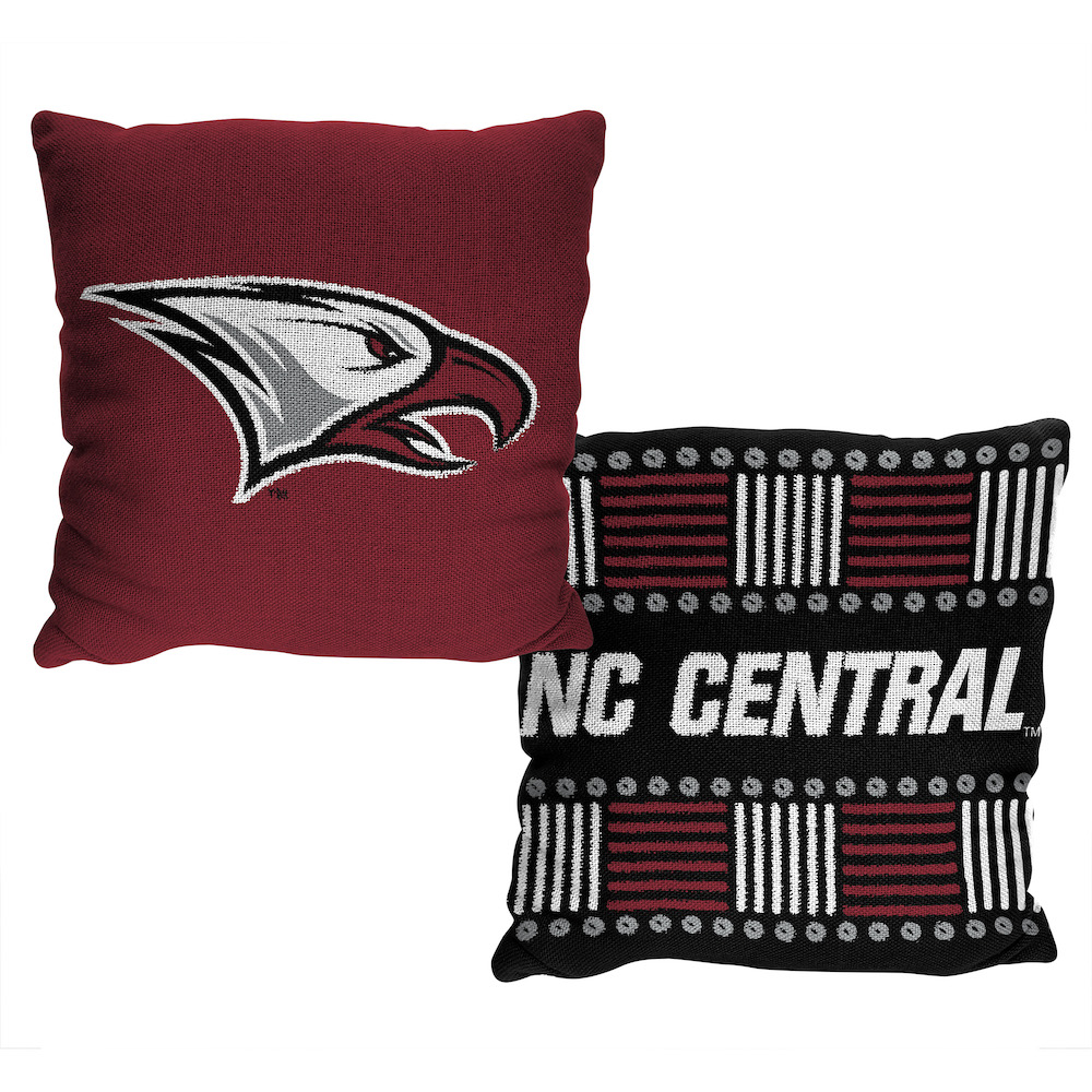 North Carolina Central Eagles HOMAGE Double Sided INVERT Woven Pillow