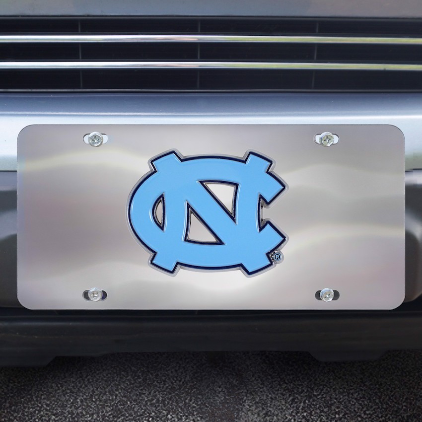 North Carolina Tar Heels Stainless Steel Die-cast License Plate