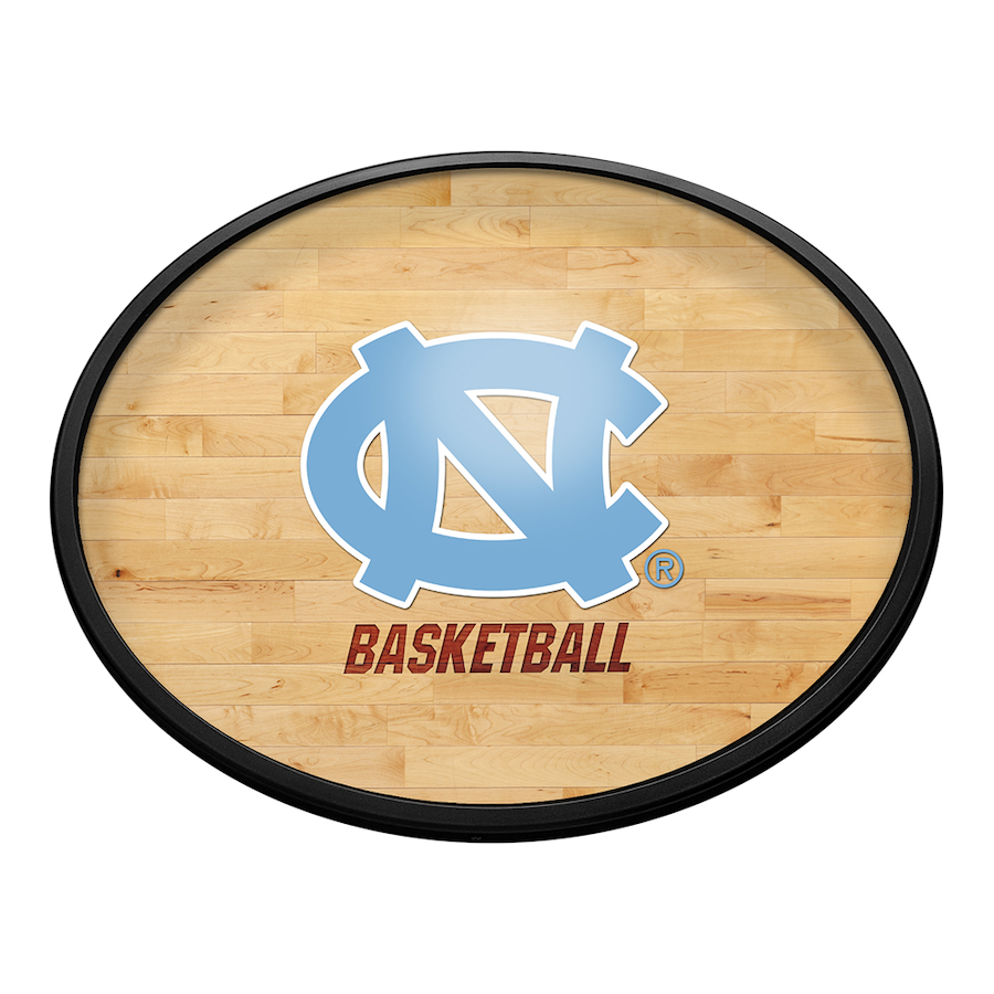 North Carolina Tar Heels HARDWOOD Slimline LED Wall Sign ~ OVAL