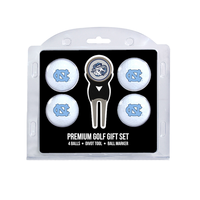 North Carolina Tar Heels 4 Golf Ball and Divot Tool Set