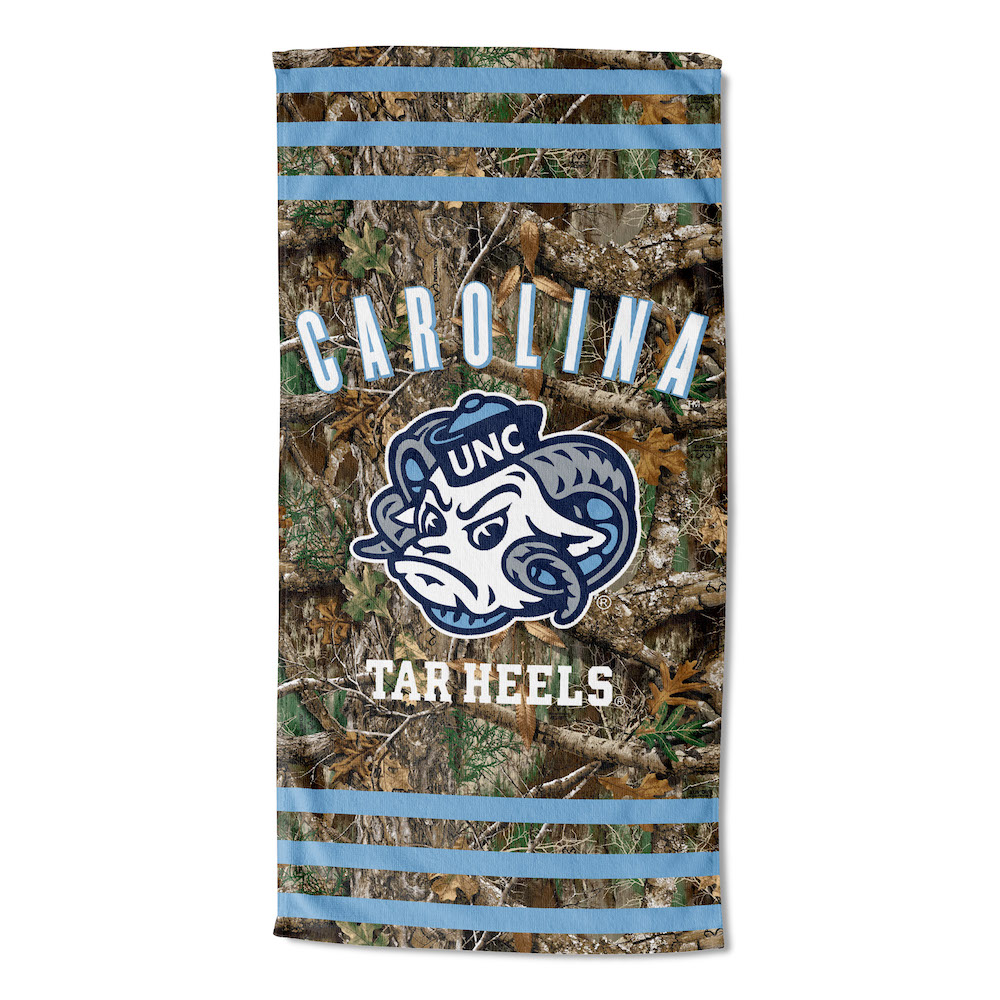 North Carolina Tar Heels Real Tree Camo 30x60 Beach Towel