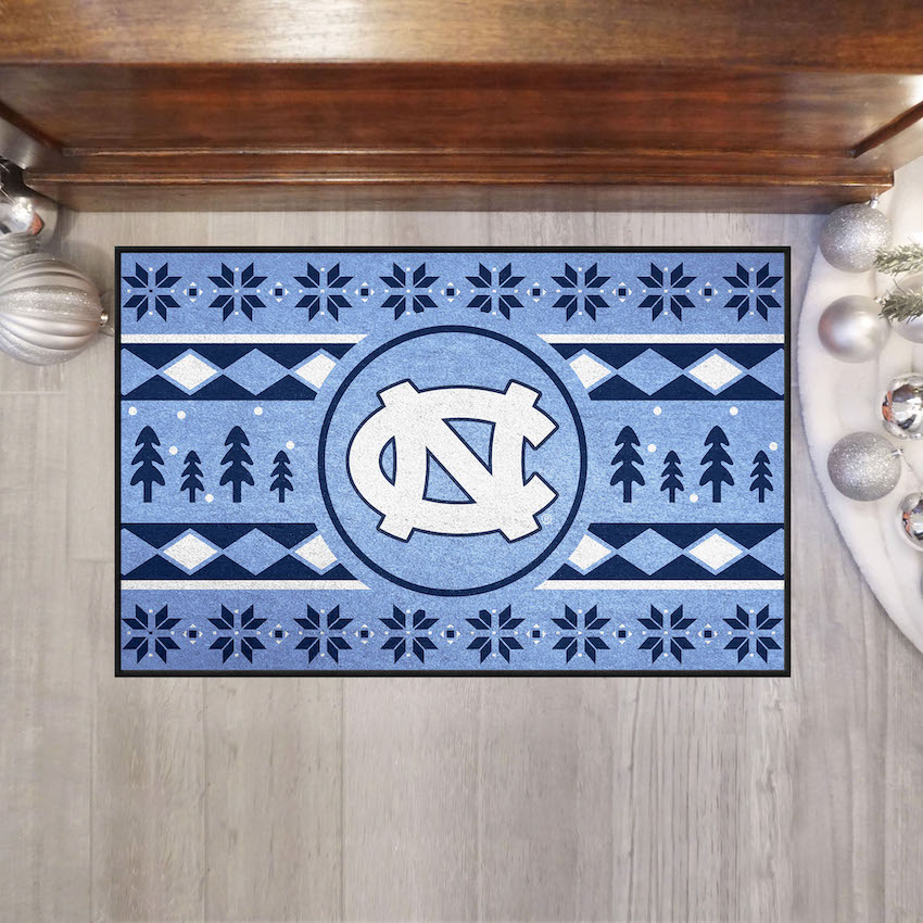 North Carolina Tar Heels HOLIDAY SWEATER 20 x 30 STARTER Floor Mat