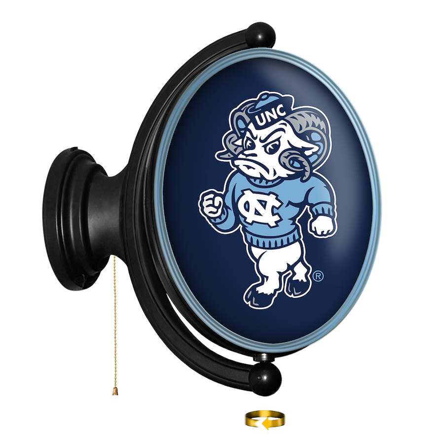 North Carolina Tar Heels MASCOT LED Rotating Wall Sign ~ OVAL