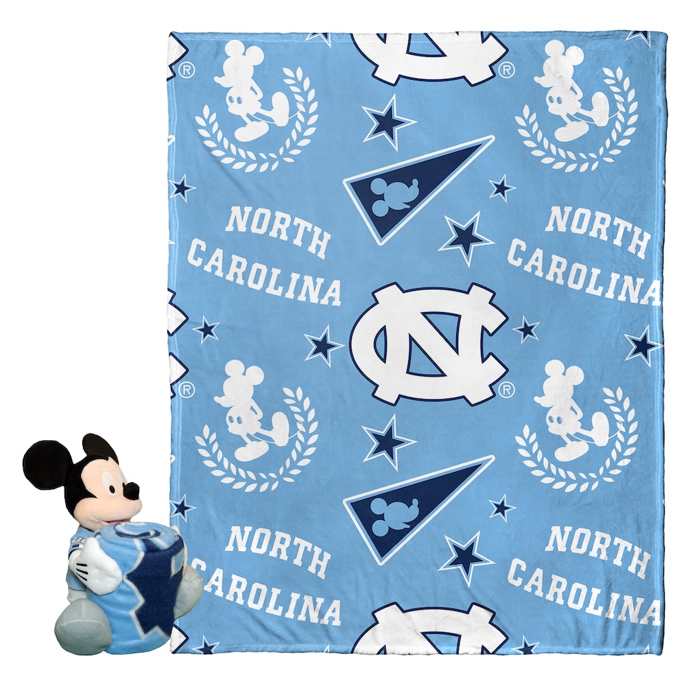 North Carolina Tar Heels Disney Mickey Mouse Hugger and Silk Blanket Set