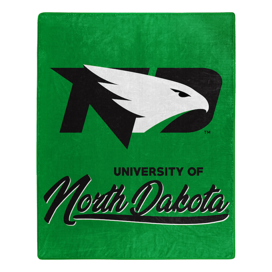 North Dakota Fighting Hawks Plush Fleece Raschel Blanket 50 x 60