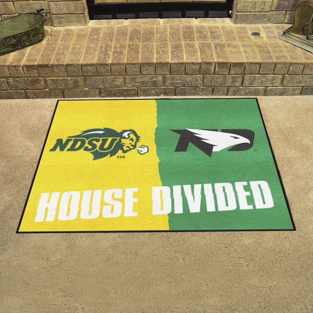 NCAA House Divided Rivalry Rug North Dakota State Bison - North Dakota Fighting Sioux