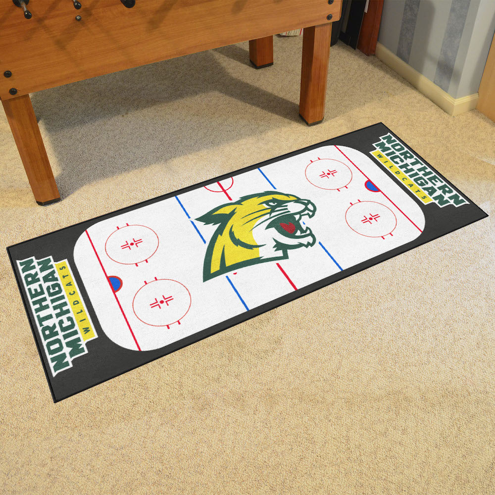 Northern Michigan Wildcats 30 x 72 Hockey Rink Carpet Runner