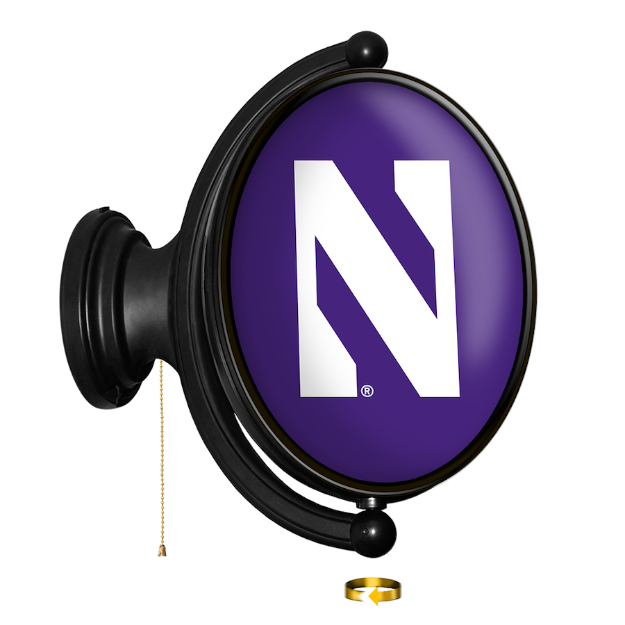 Northwestern Wildcats LED Rotating Wall Sign ~ OVAL