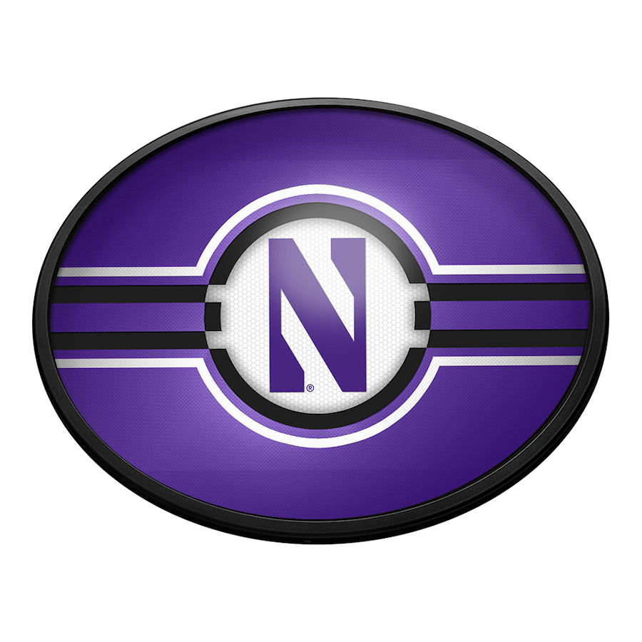 Northwestern Wildcats Slimline LED Wall Sign ~ OVAL PRIMARY