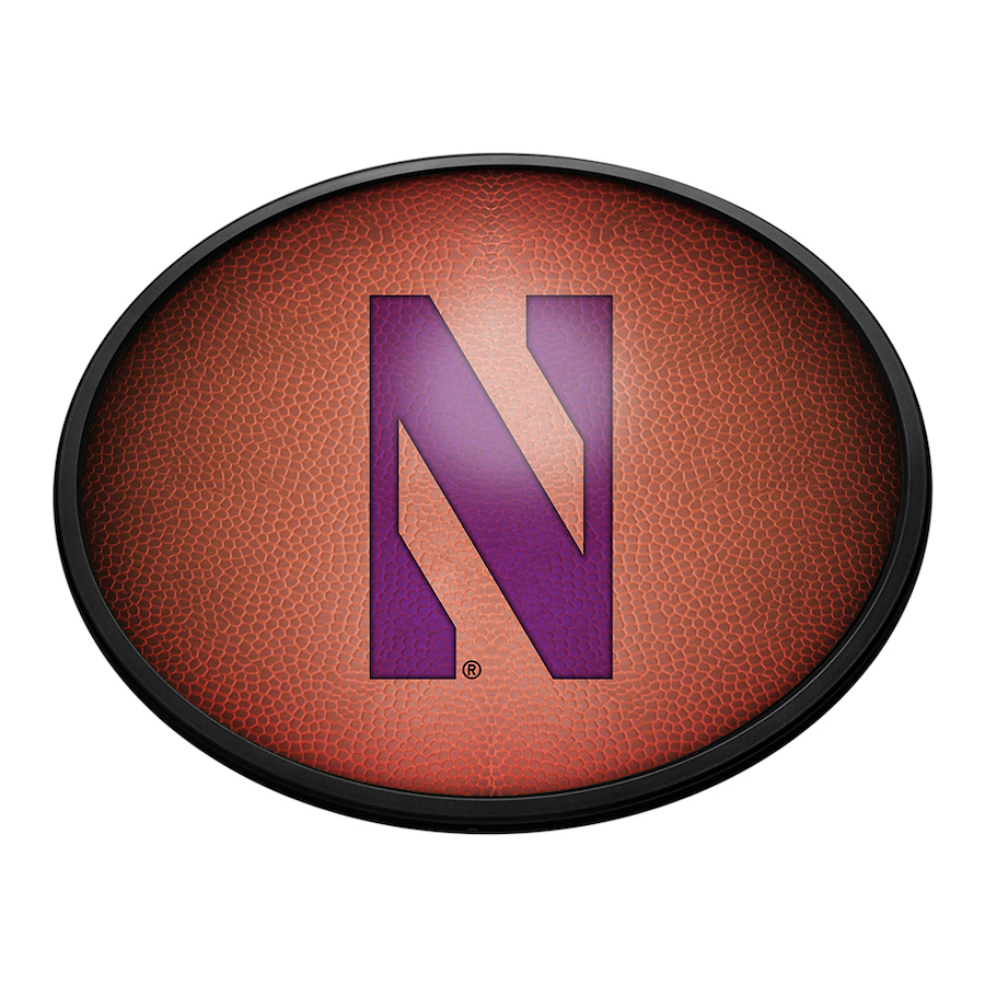 Northwestern Wildcats PIGSKIN Slimline LED Wall Sign ~ OVAL