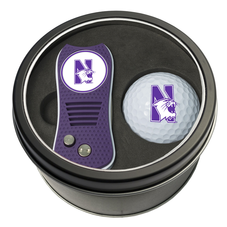 Northwestern Wildcats Switchblade Divot Tool and Golf Ball Gift Pack