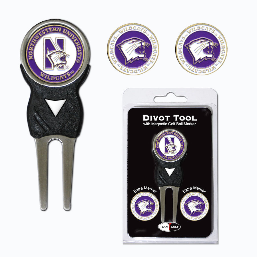 Northwestern Wildcats 3 Marker Signature Divot Tool Pack