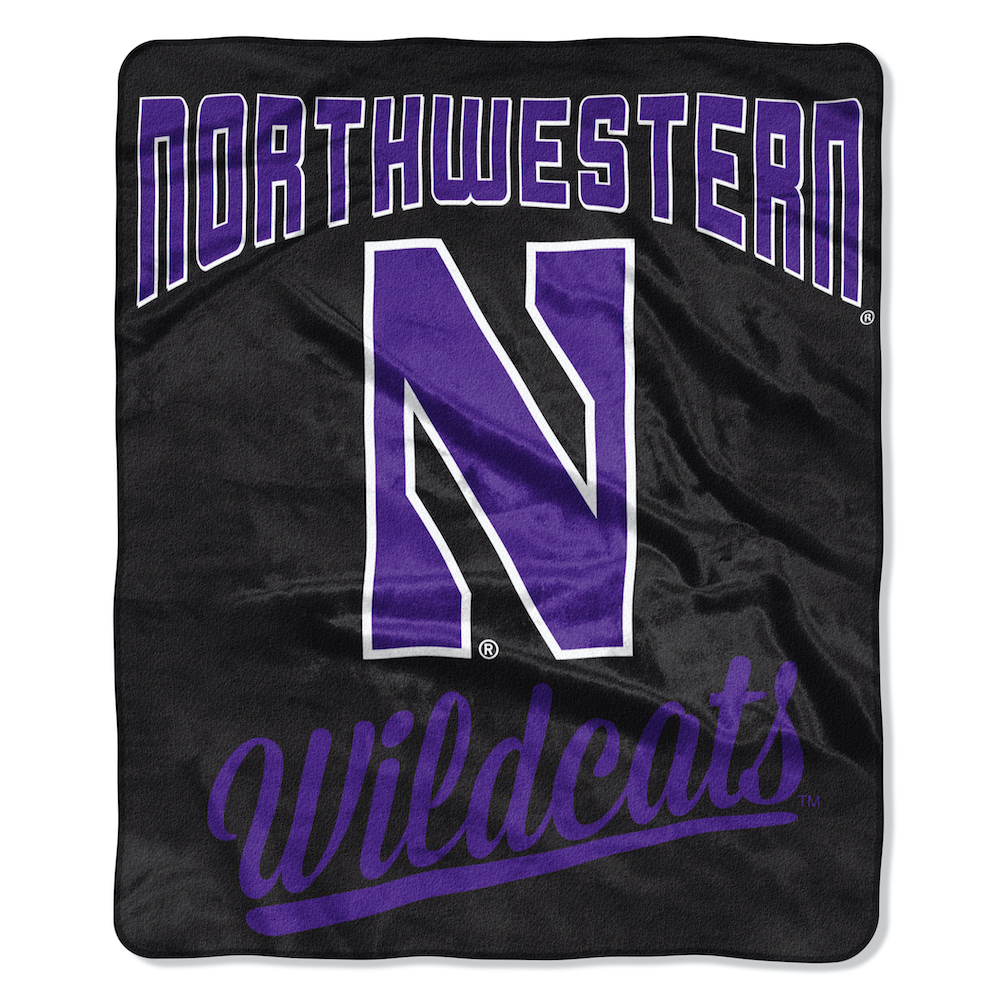 Northwestern Wildcats Plush Fleece Raschel Blanket 50 x 60