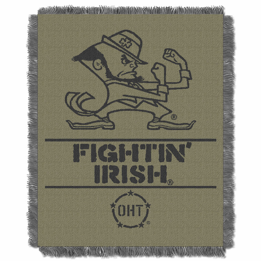 Notre Dame Fighting Irish OHT Rank Jacquard Throw Blanket