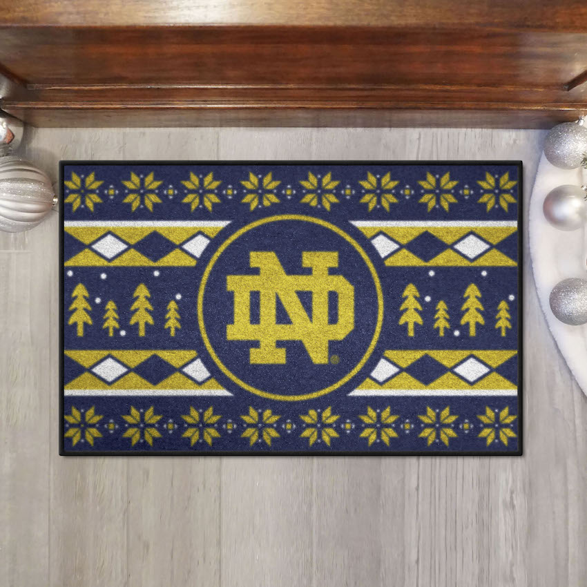 Notre Dame Fighting Irish HOLIDAY SWEATER 20 x 30 STARTER Floor Mat