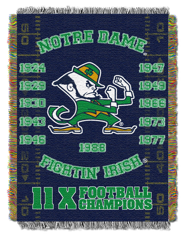 Notre Dame Fighting Irish Commemorative Championship Tapestry Throw