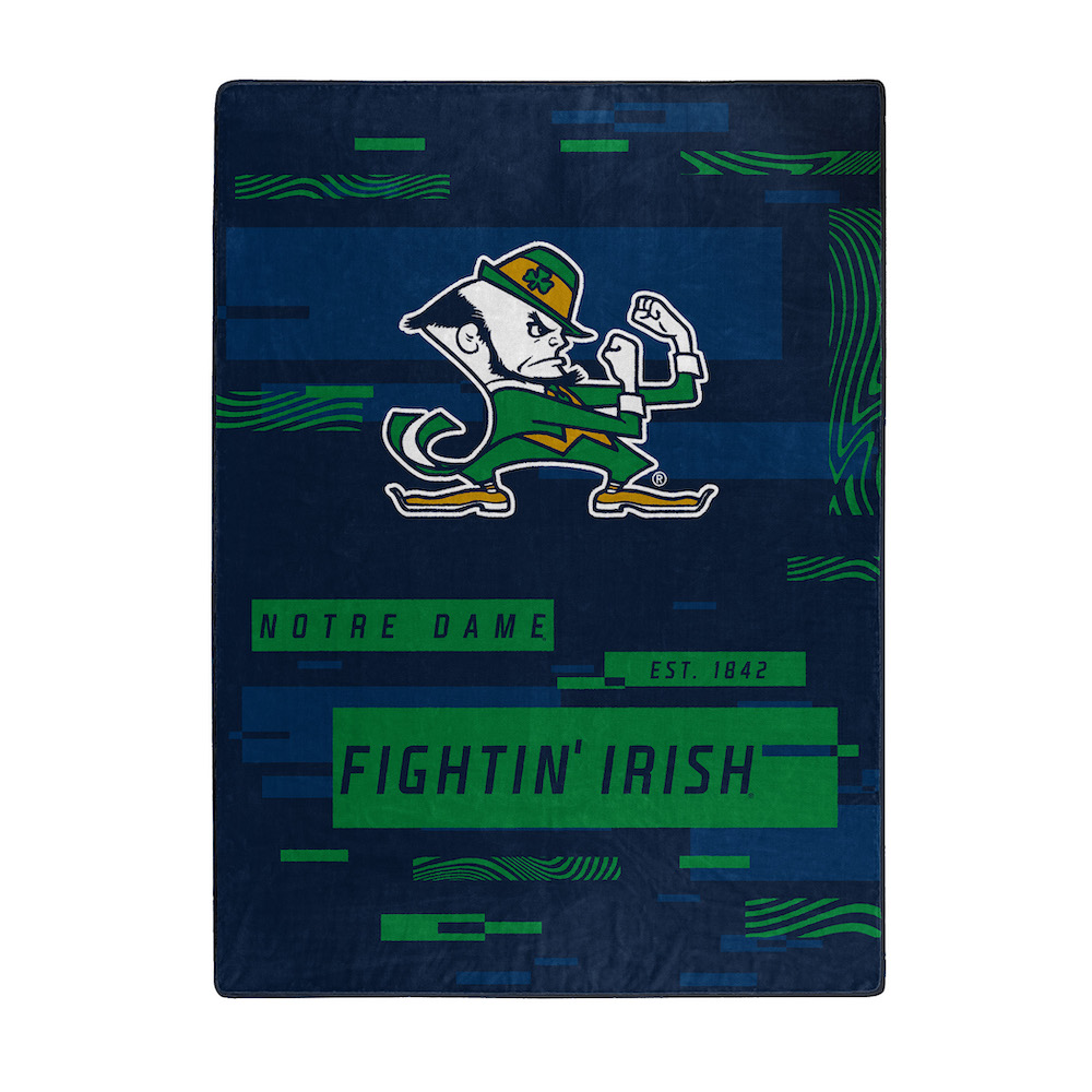 Notre Dame Fighting Irish Large Plush Fleece Raschel Blanket 60 x 80