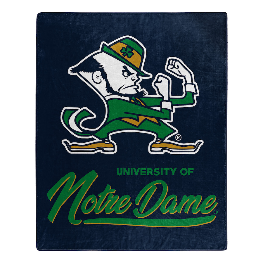 Notre Dame Fighting Irish Plush Fleece Raschel Blanket 50 X 60 Buy At KHC Sports