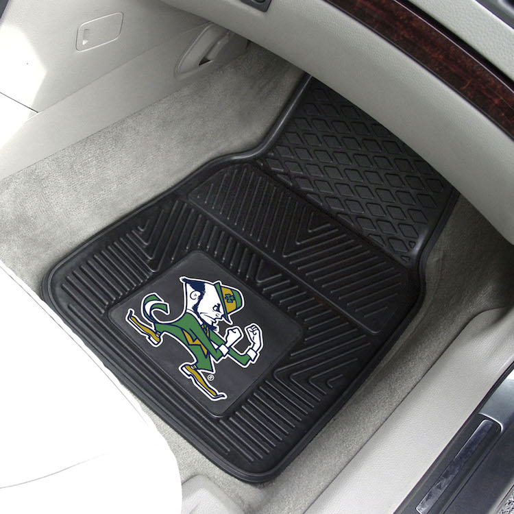 Notre Dame Fighting Irish Car Floor Mats 18 x 27 Heavy Duty Vinyl Pair