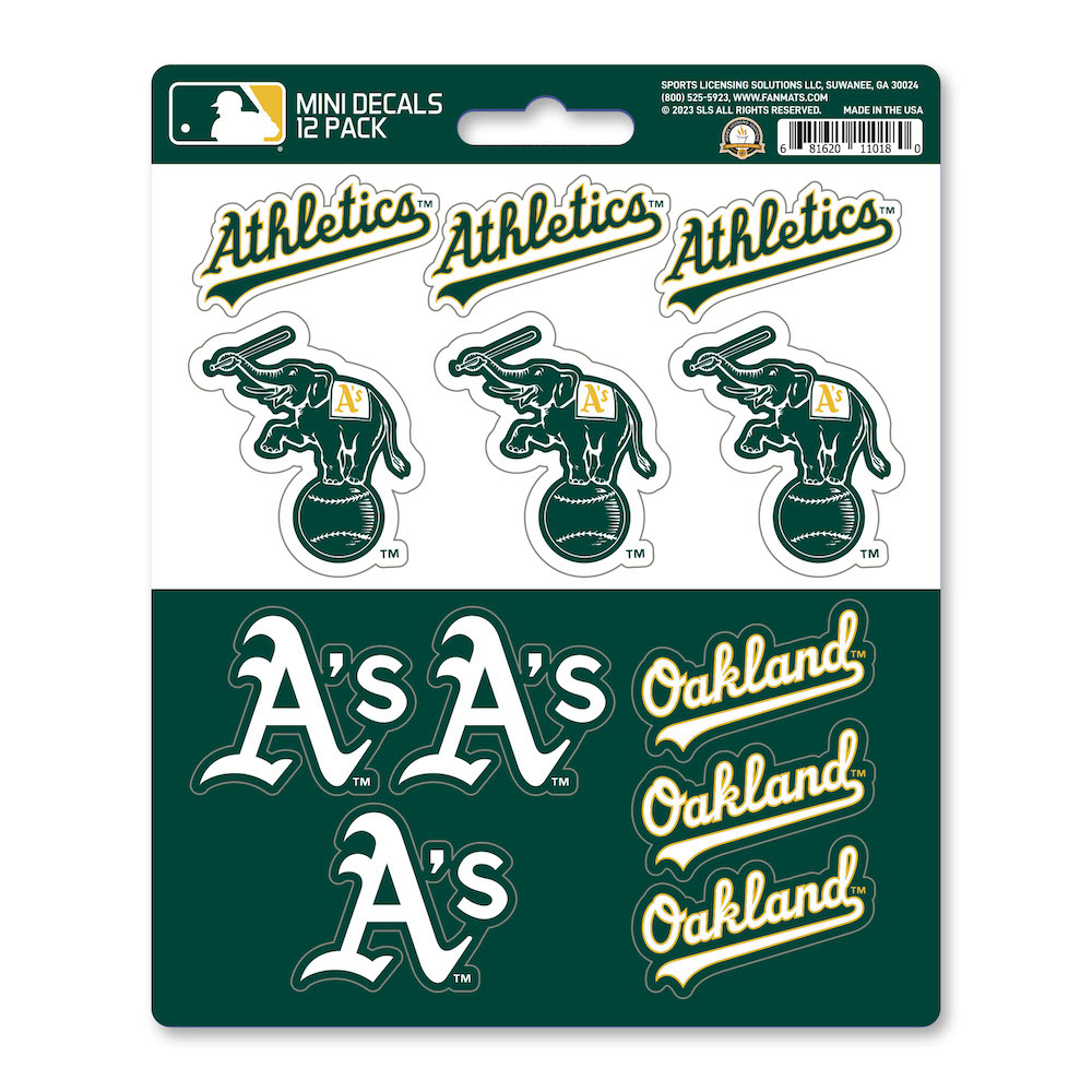 Oakland A's Team Logo Mini Decal 12 Pack