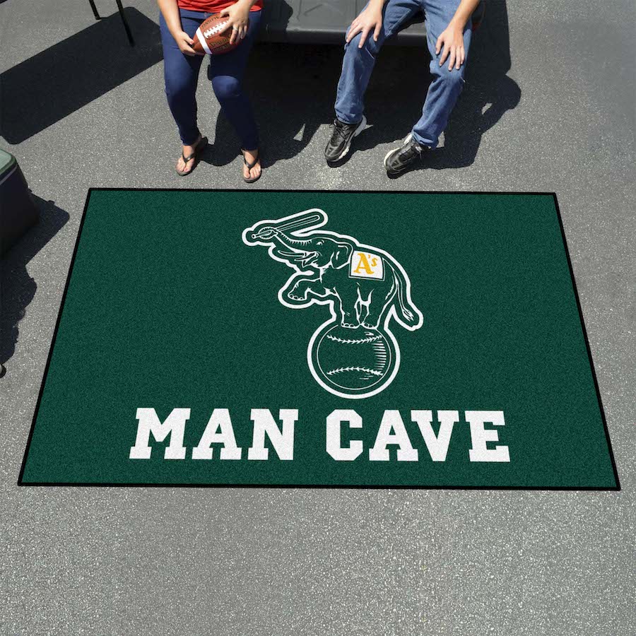 Oakland A's ALT LOGO UTILI-MAT 60 x 96 MAN CAVE Rug