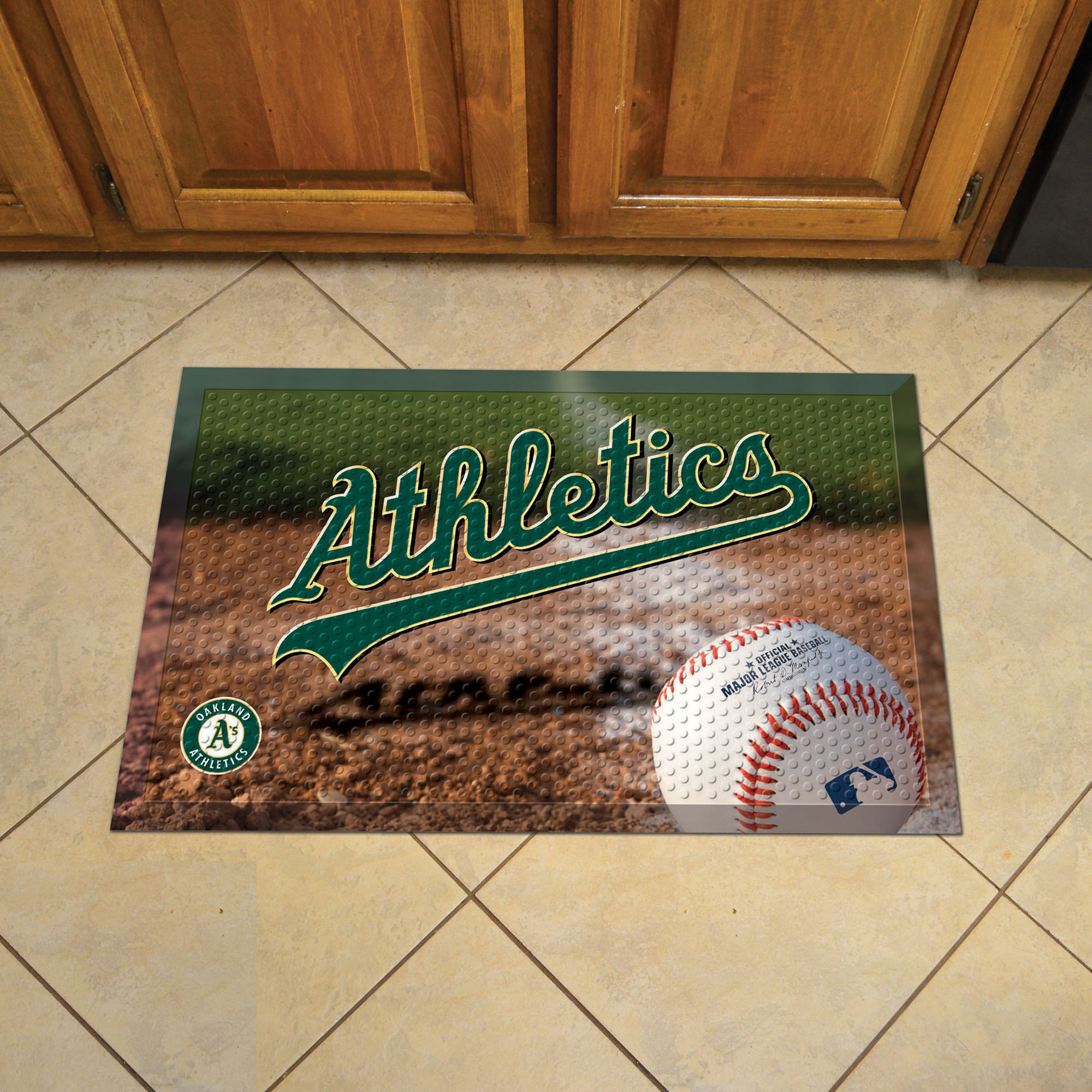 Oakland A's Ball Style SCRAPER Door Mat