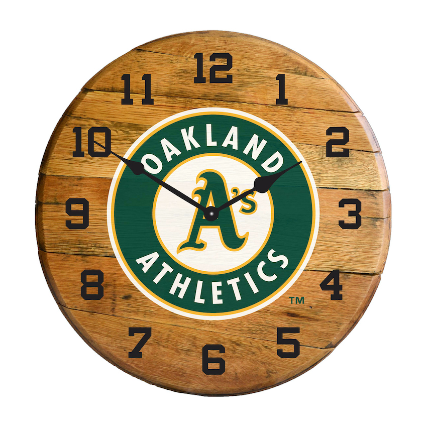 Oakland A's Oak Barrel Clock