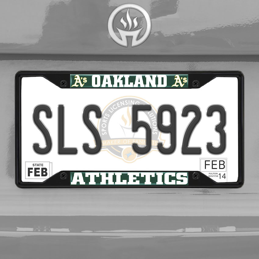 Oakland A's Black License Plate Frame