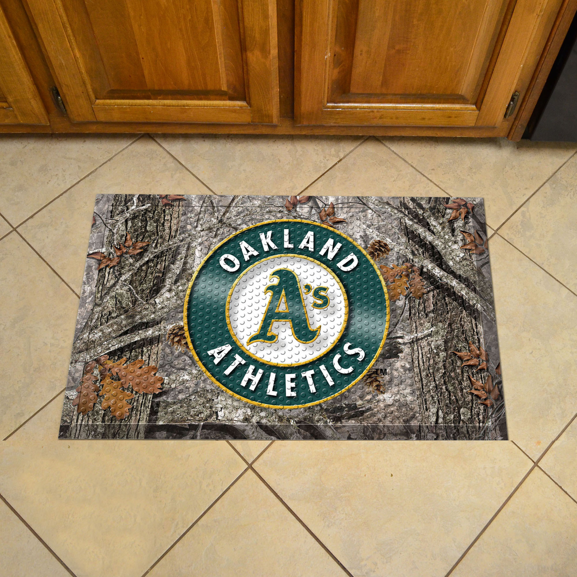 Oakland A's Camo Style SCRAPER Door Mat