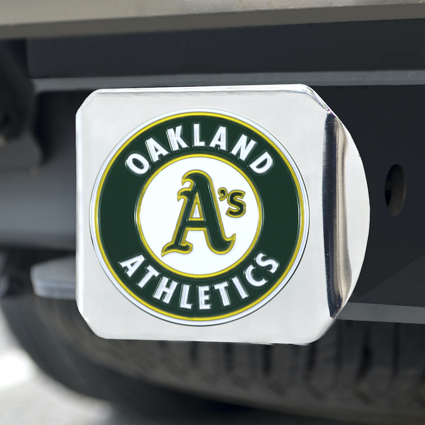 Oakland A's Color Chrome Trailer Hitch Cover