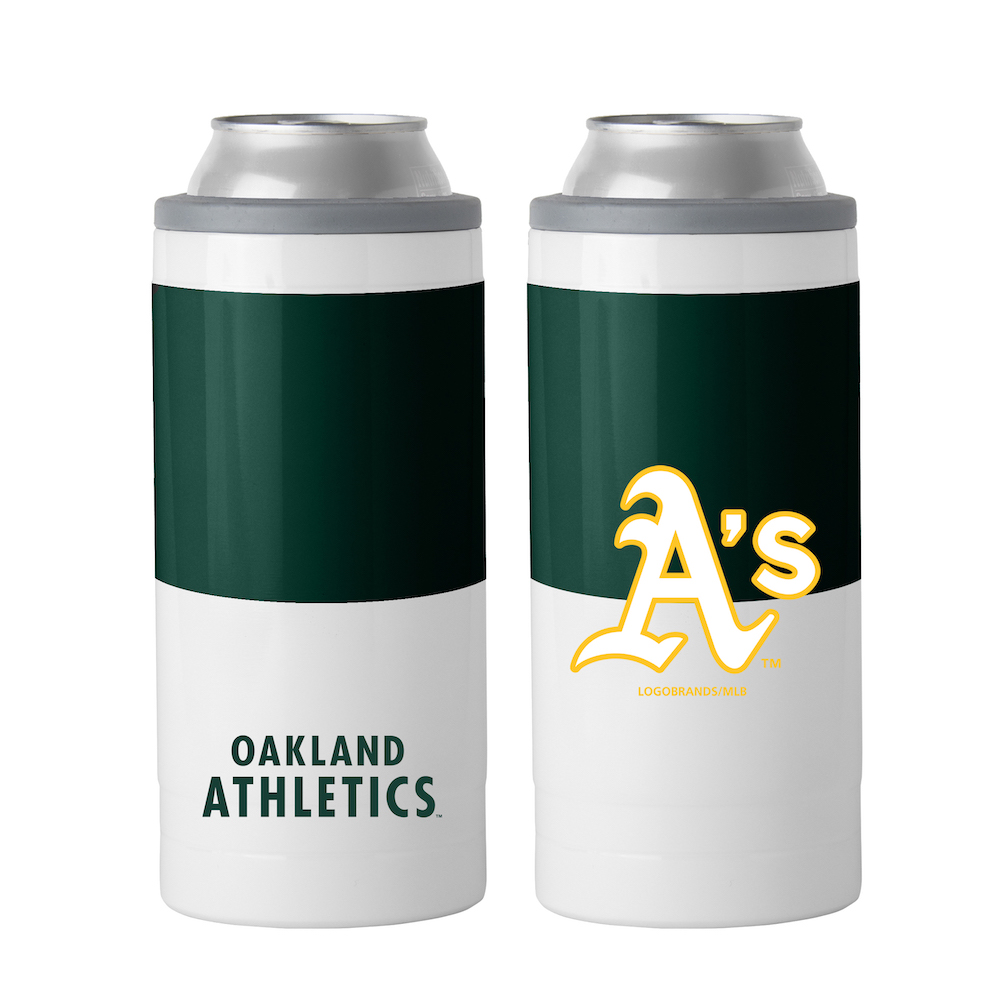 Oakland A's Colorblock 12 oz. Slim Can Coolie