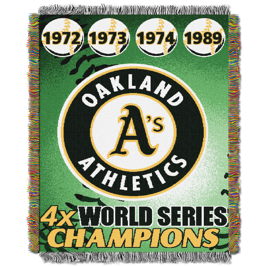 Oakland A's Commemorative World Series Tapestry Throw