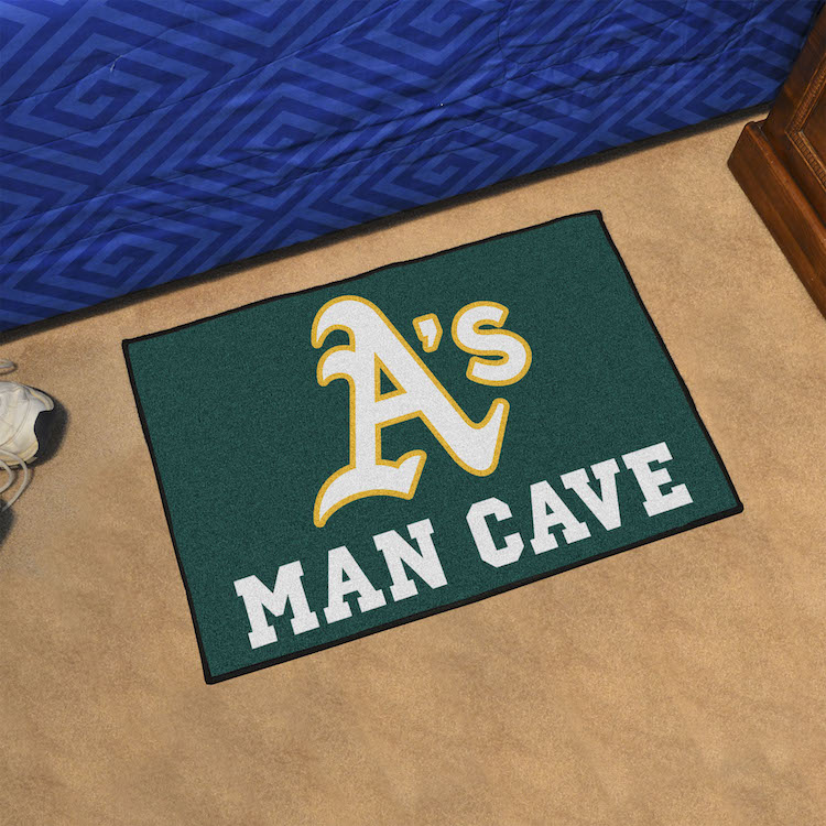 Oakland A's MAN CAVE 20 x 30 STARTER Floor Mat