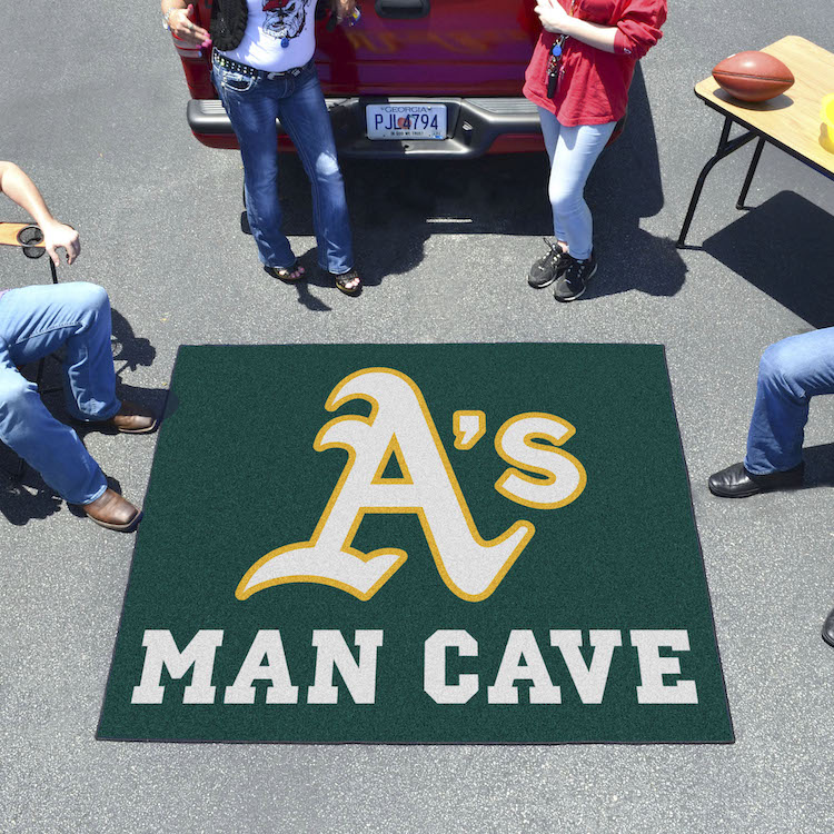 Oakland A's MAN CAVE TAILGATER 60 x 72 Rug